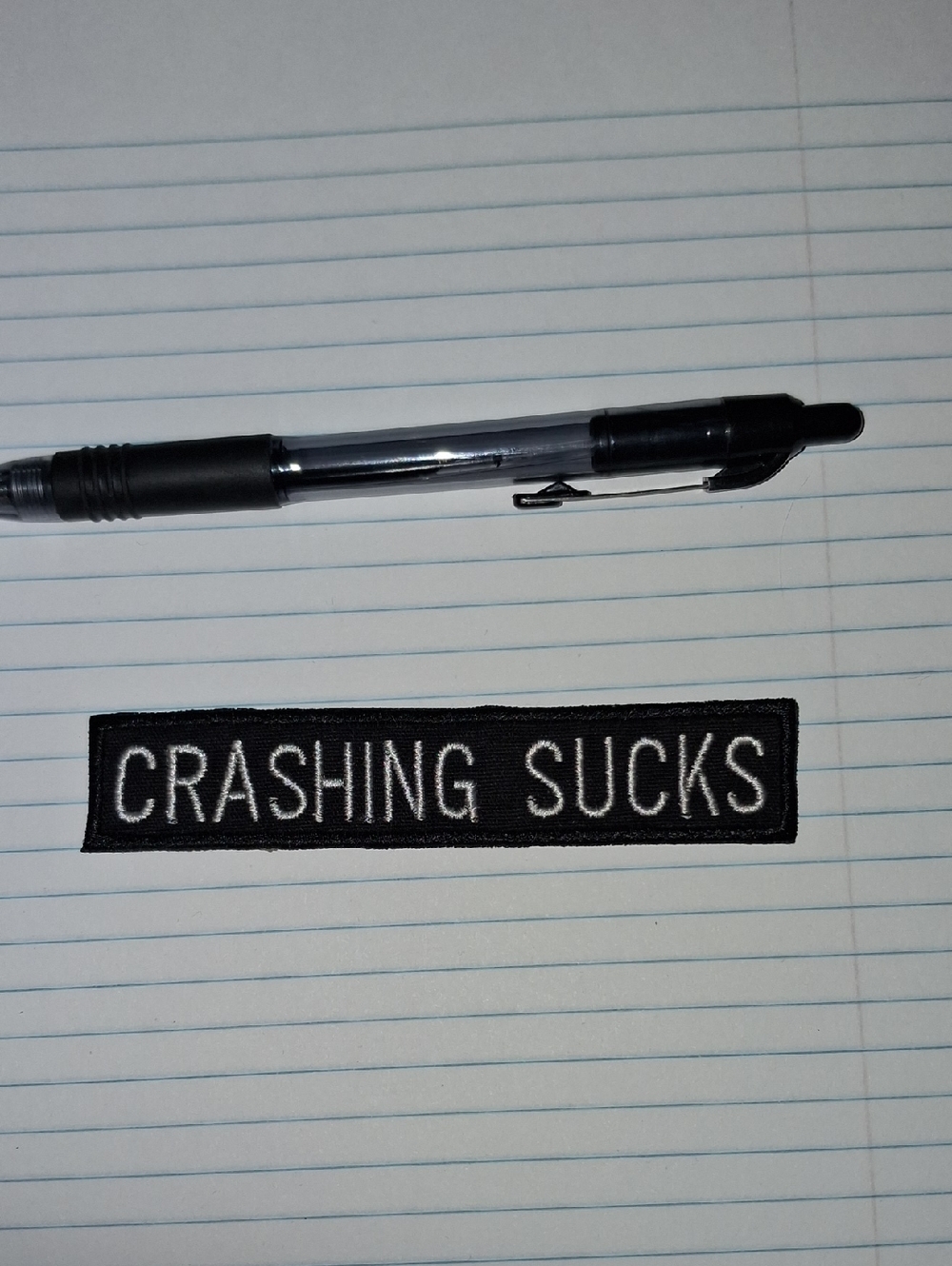 CRASHING SUCKS Embroided Patch